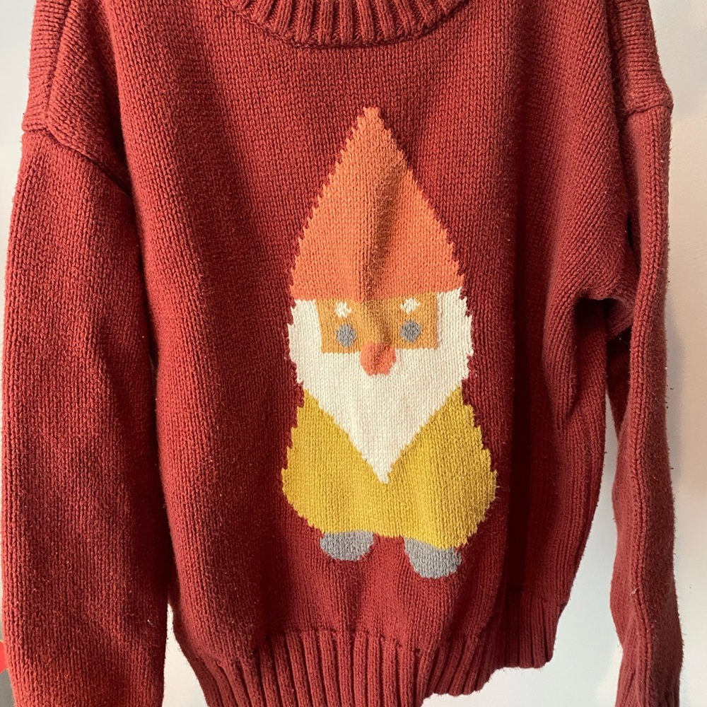 Charming Red Gnome Sweater for Kids